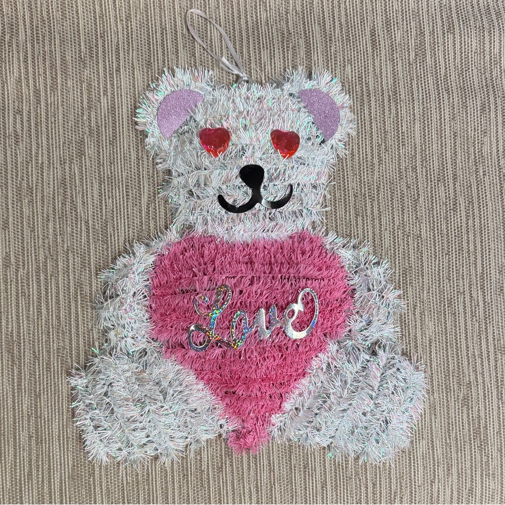 NWT Bear with Pink Heart Decor - Fringe, Party